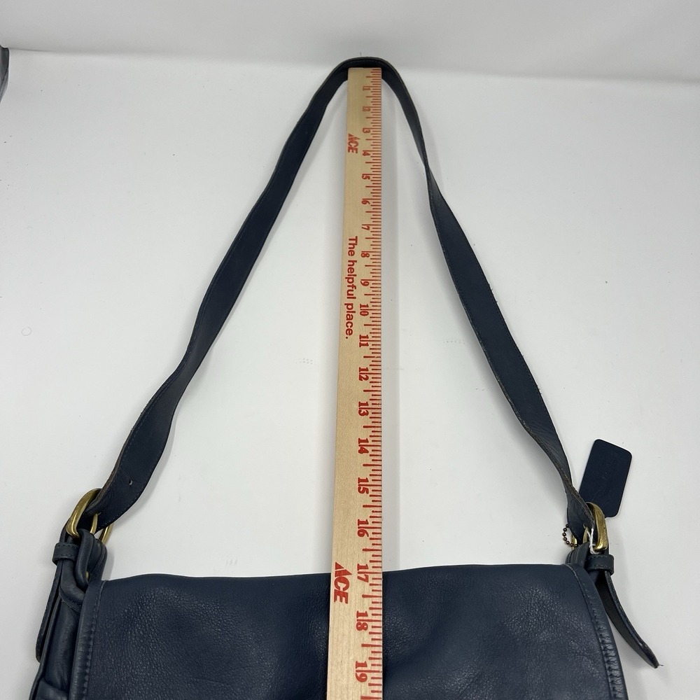 Vintage Coach 4115 Whitney Flap Crossbody Shoulder Bag Blue Leather Brass USA - Picture 16 of 16